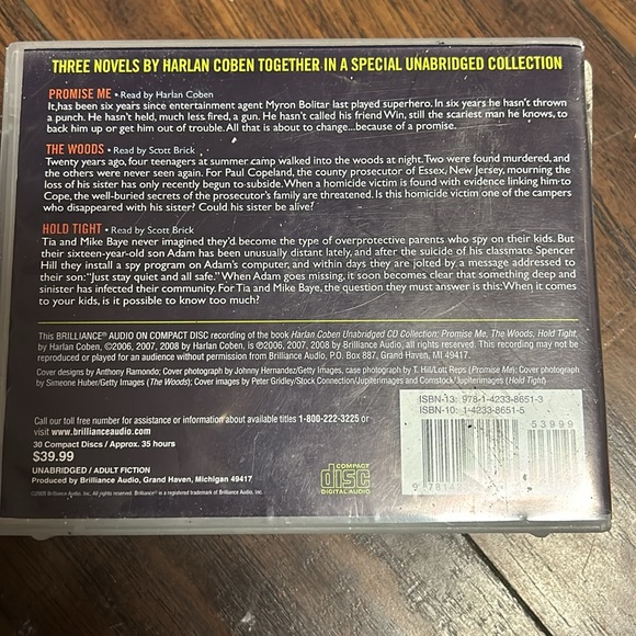Audiobook cd Harlan Coben , promise me, the woods, and hold tight audio books - Picture 2 of 2